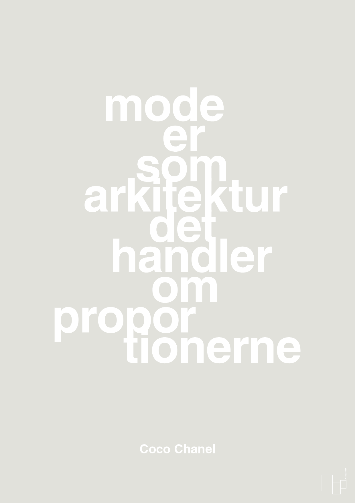 plakat: mode er som arkitektur det handler om proportionerne - painters white-Mode-A1two3