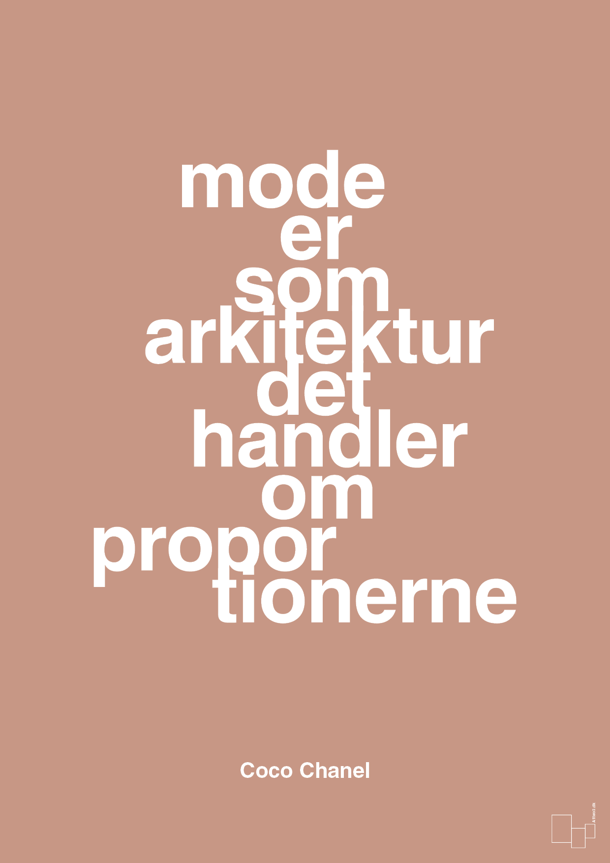 plakat: mode er som arkitektur det handler om proportionerne - powder-Mode-A1two3