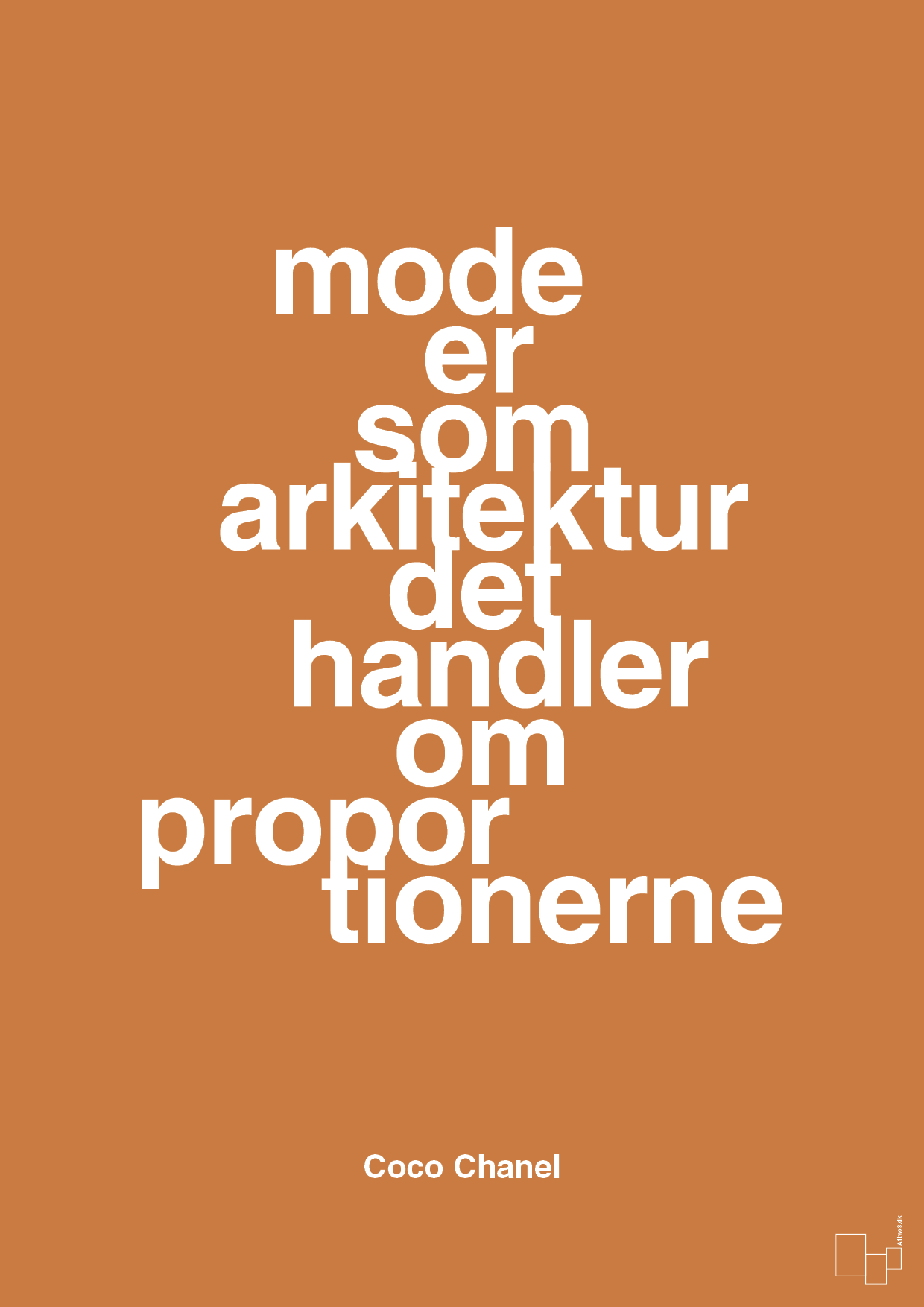 plakat: mode er som arkitektur det handler om proportionerne - rumba orange-Mode-A1two3