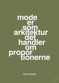 plakat: mode er som arkitektur det handler om proportionerne