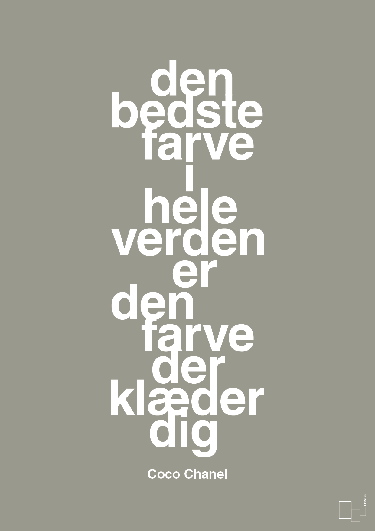 plakat: den bedste farve i hele verden er den farve der klæder dig - battleship gray-Mode-A1two3