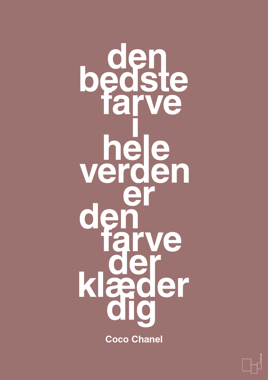 plakat: den bedste farve i hele verden er den farve der klæder dig - plum-Mode-A1two3