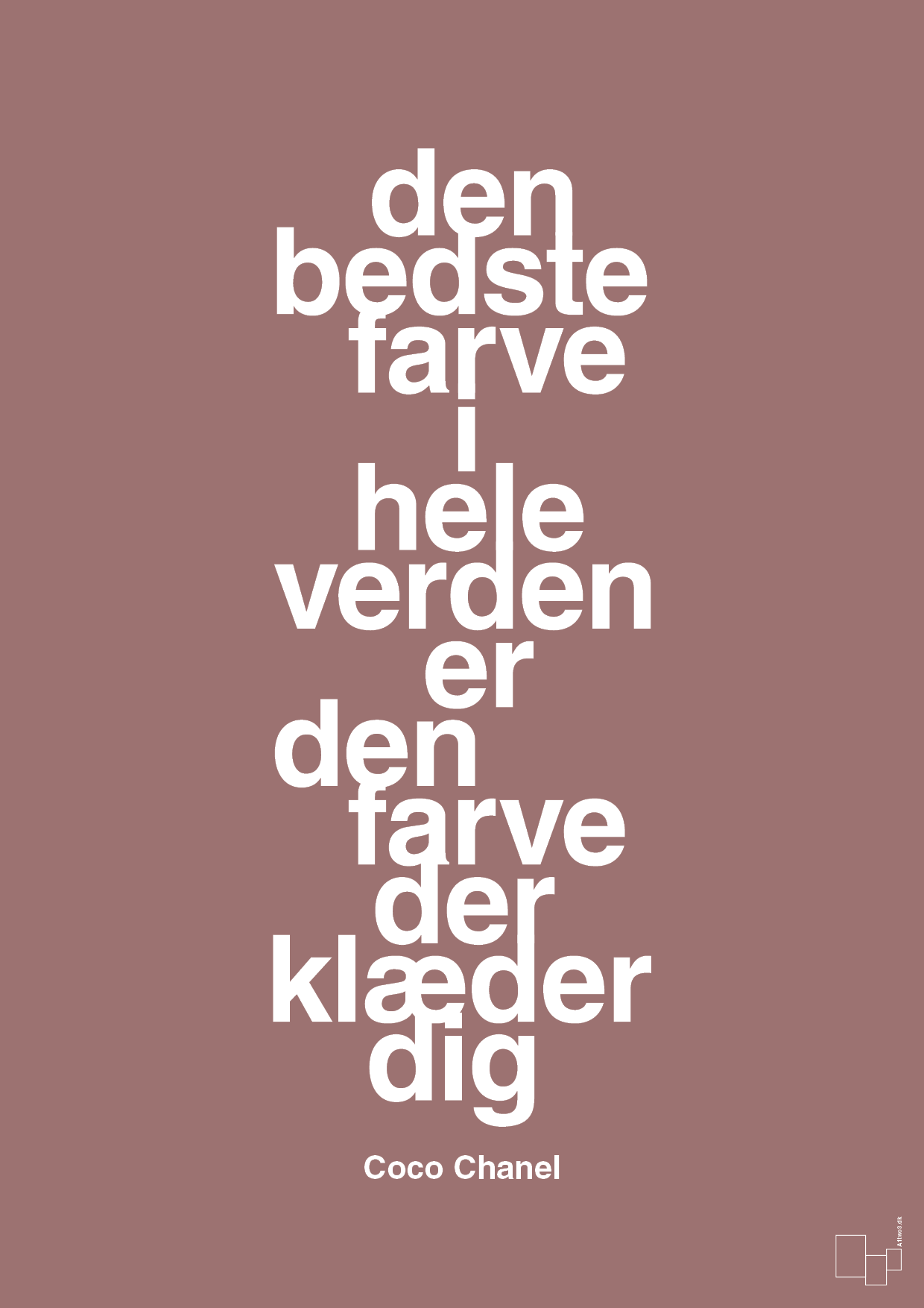 plakat: den bedste farve i hele verden er den farve der klæder dig - plum-Mode-A1two3