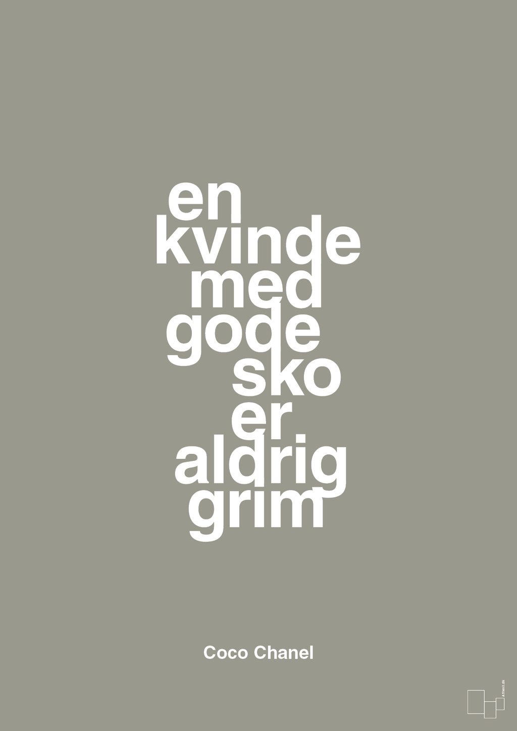 plakat: en kvinde med gode sko er aldrig grim - battleship gray-Mode-A1two3