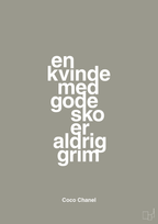 plakat: en kvinde med gode sko er aldrig grim - battleship gray-Mode-A1two3