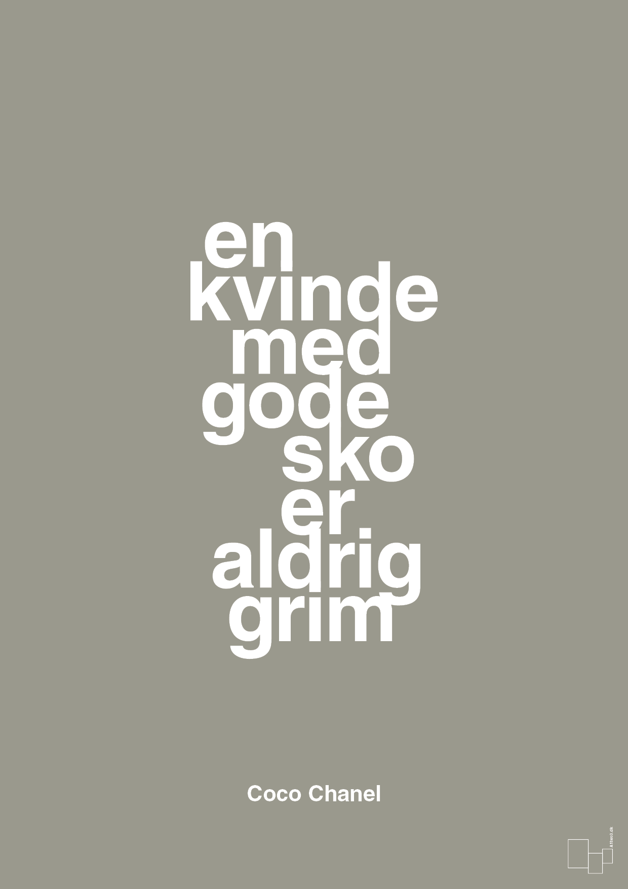 plakat: en kvinde med gode sko er aldrig grim - battleship gray-Mode-A1two3