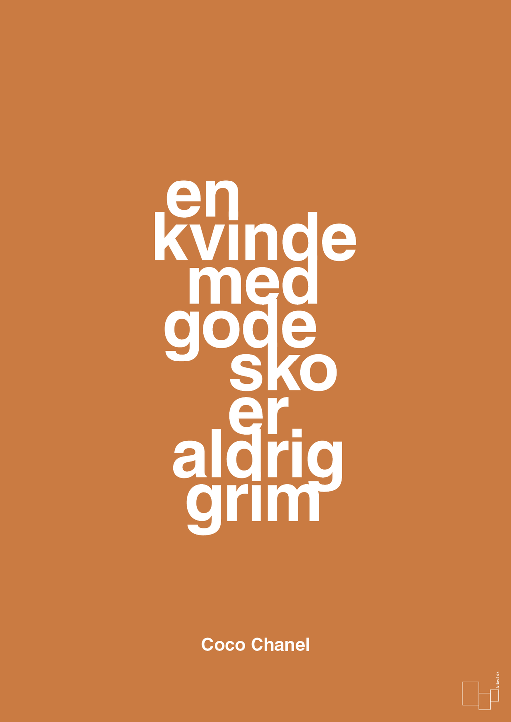 plakat: en kvinde med gode sko er aldrig grim - rumba orange-Mode-A1two3