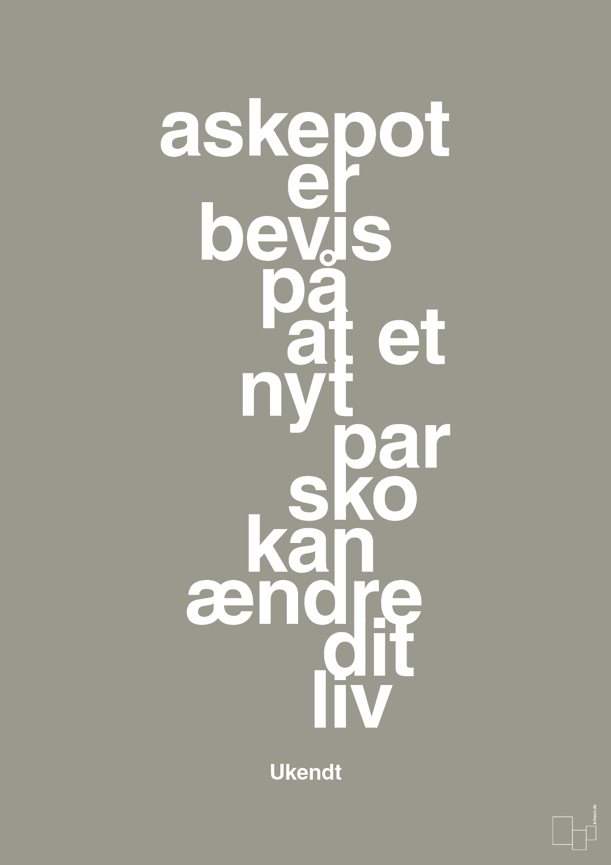 plakat: askepot er bevis på at et nyt par sko kan ændre dit liv - battleship gray-Mode-A1two3
