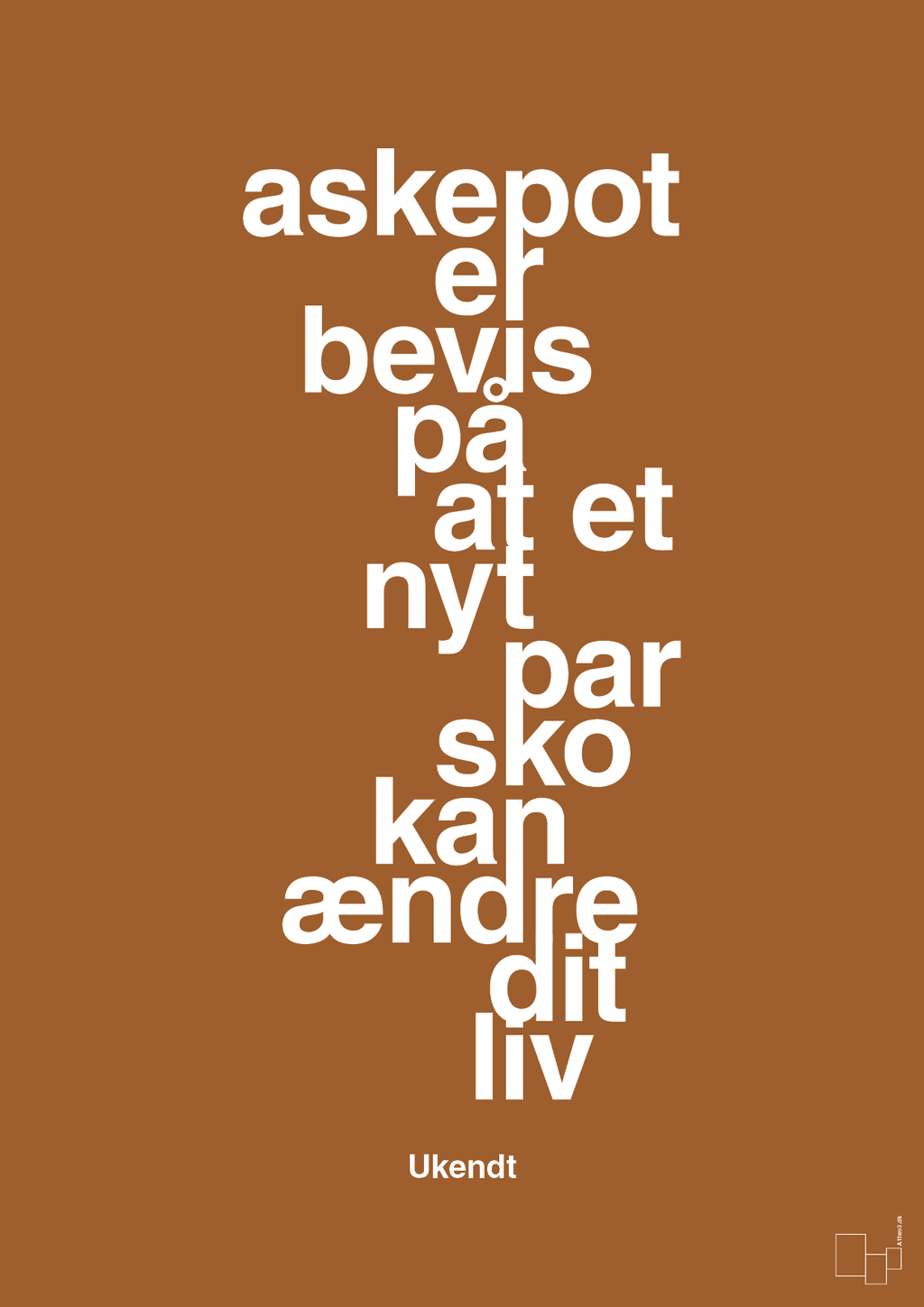 plakat: askepot er bevis på at et nyt par sko kan ændre dit liv - cognac-Mode-A1two3