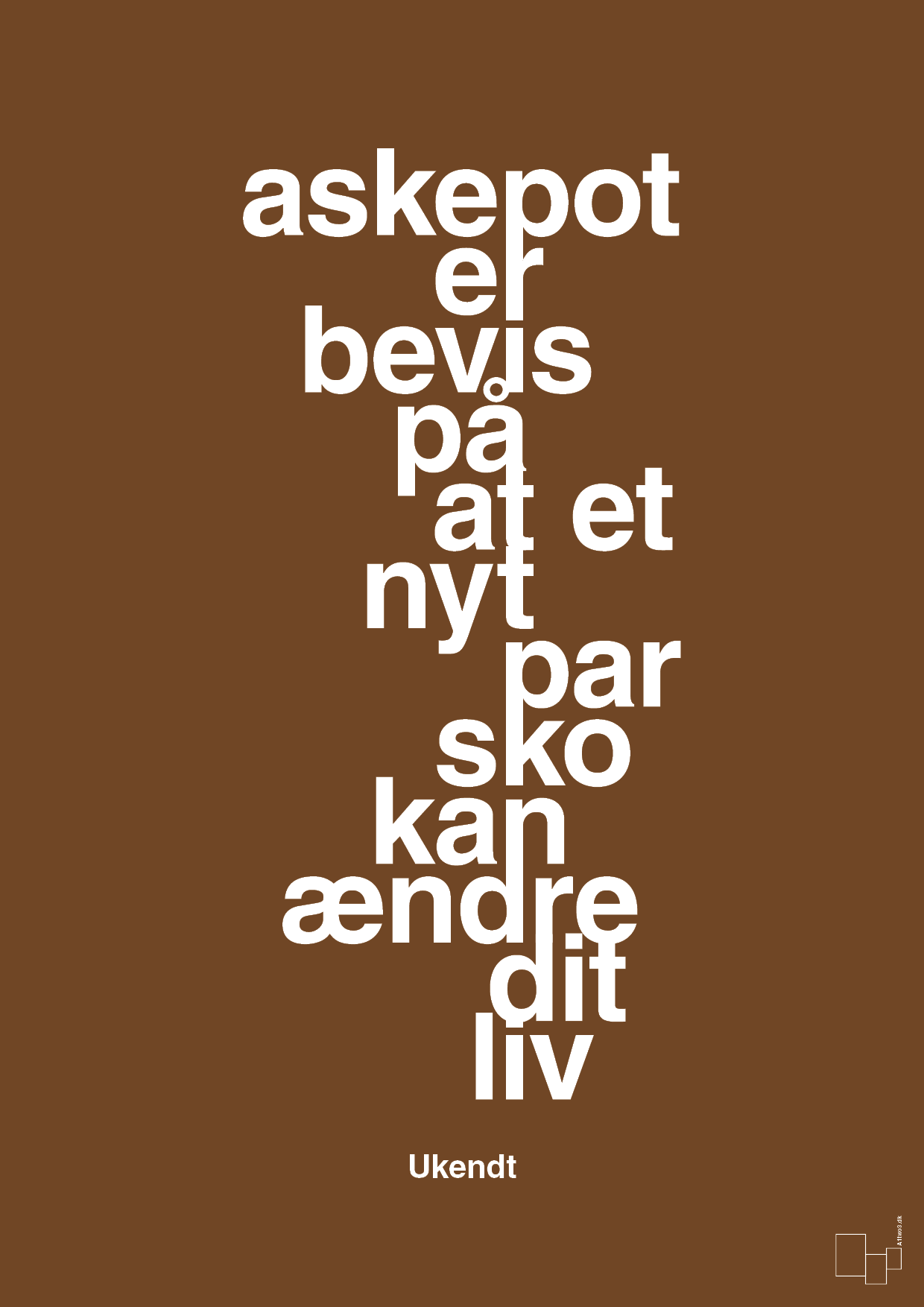 plakat: askepot er bevis på at et nyt par sko kan ændre dit liv - dark brown-Mode-A1two3