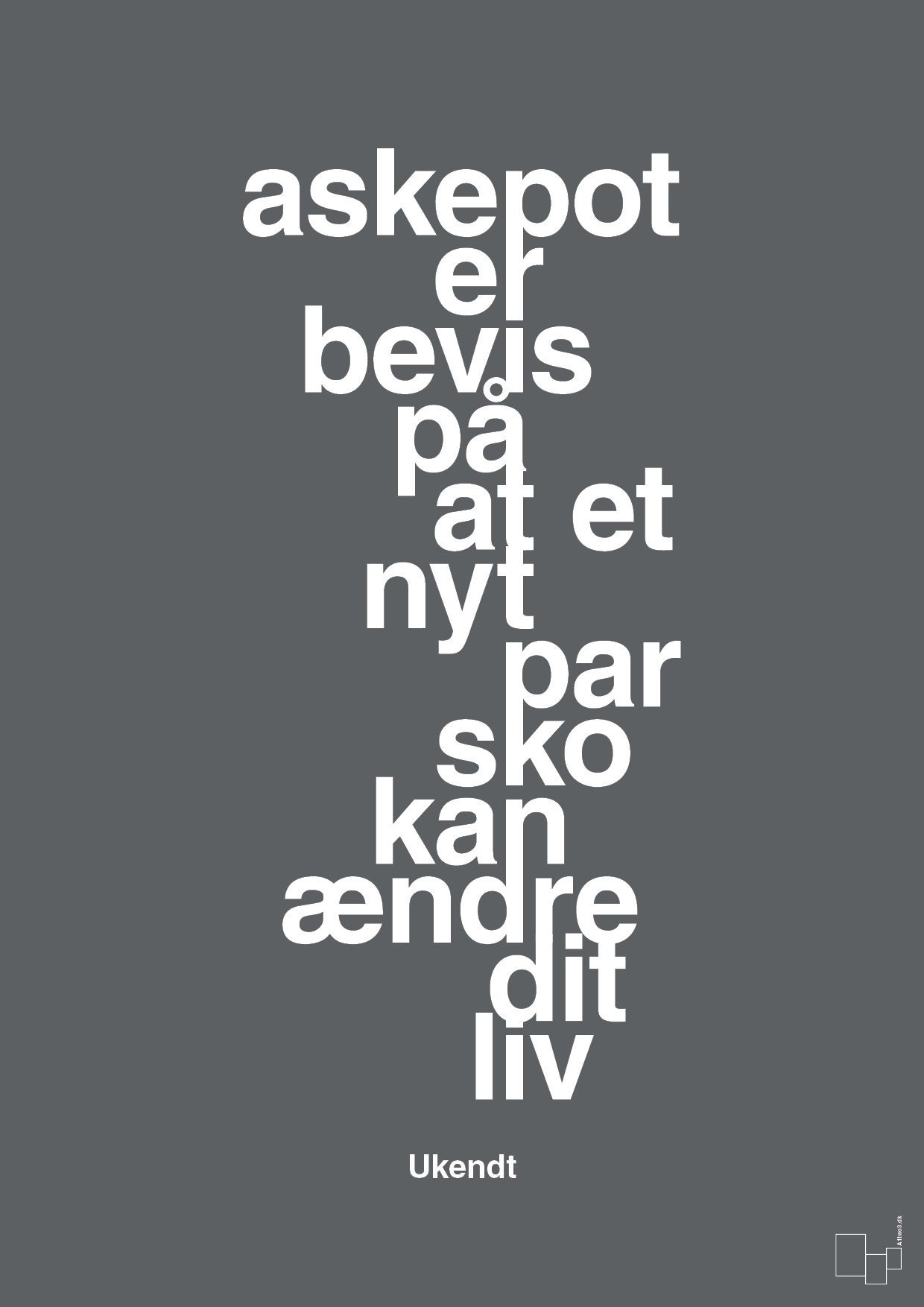 plakat: askepot er bevis på at et nyt par sko kan ændre dit liv - graphic charcoal-Mode-A1two3