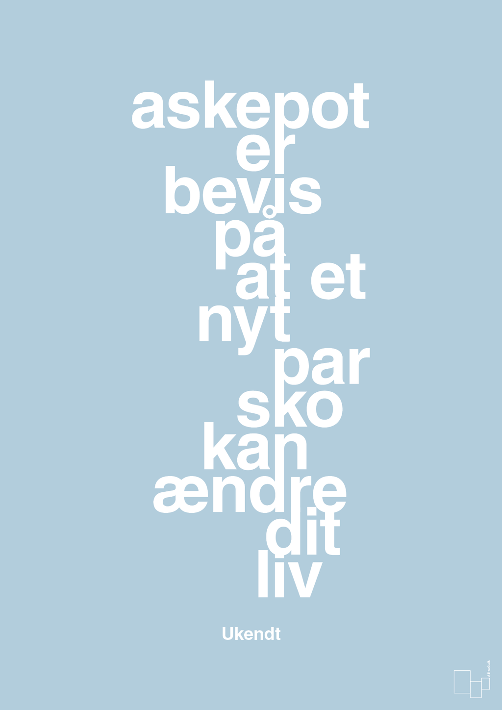 plakat: askepot er bevis på at et nyt par sko kan ændre dit liv - heavenly blue-Mode-A1two3