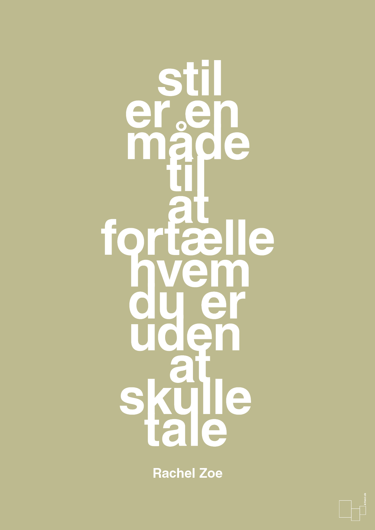 plakat: stil er en måde til at fortælle hvem du er uden at skulle tale - back to nature-Mode-A1two3