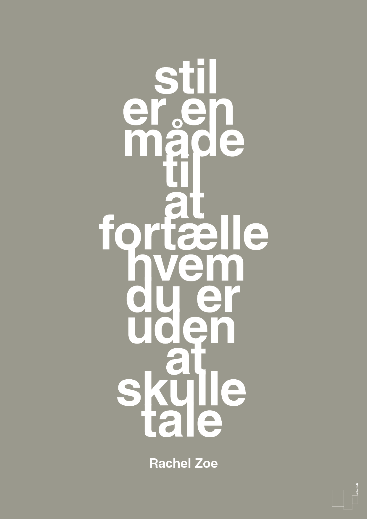 plakat: stil er en måde til at fortælle hvem du er uden at skulle tale - battleship gray-Mode-A1two3