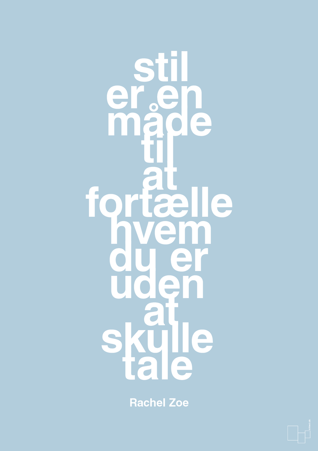plakat: stil er en måde til at fortælle hvem du er uden at skulle tale - heavenly blue-Mode-A1two3