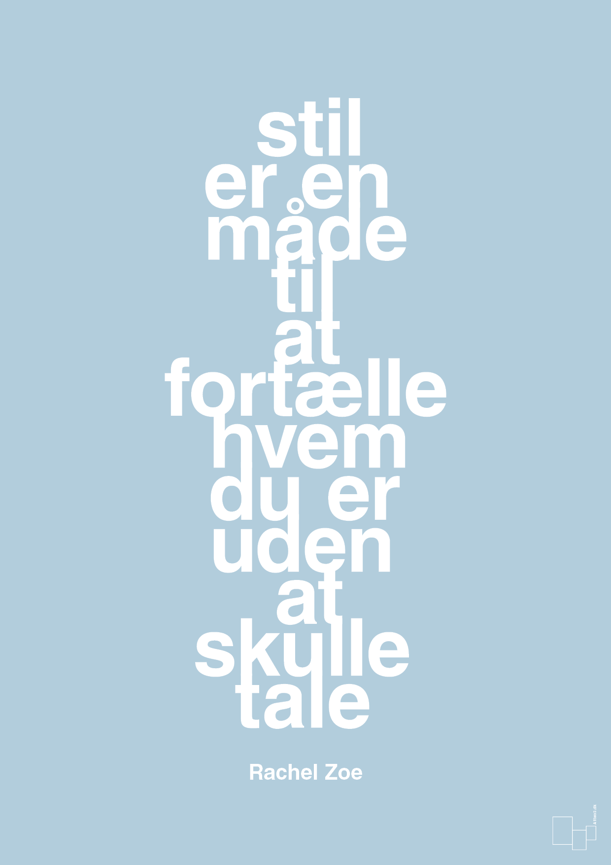 plakat: stil er en måde til at fortælle hvem du er uden at skulle tale - heavenly blue-Mode-A1two3
