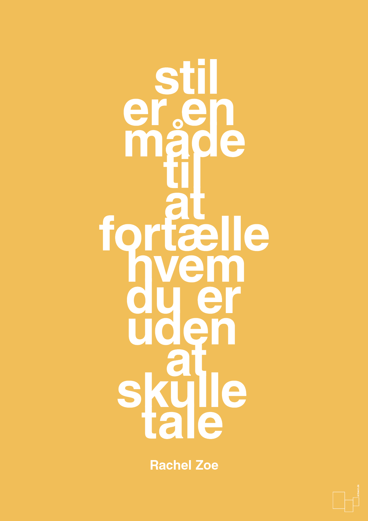 plakat: stil er en måde til at fortælle hvem du er uden at skulle tale - honeycomb-Mode-A1two3