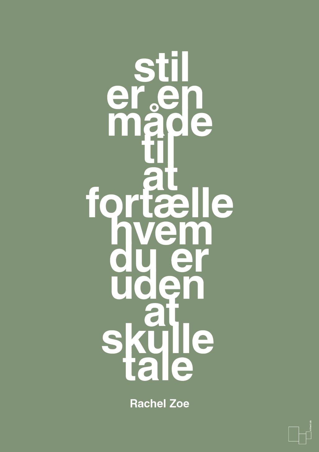 plakat: stil er en måde til at fortælle hvem du er uden at skulle tale - jade-Mode-A1two3
