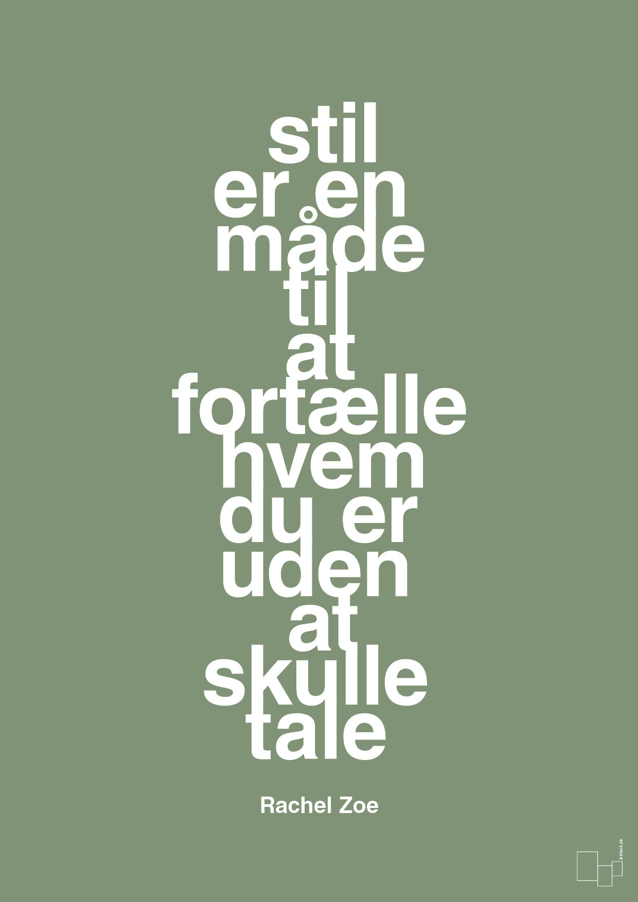 plakat: stil er en måde til at fortælle hvem du er uden at skulle tale - jade-Mode-A1two3