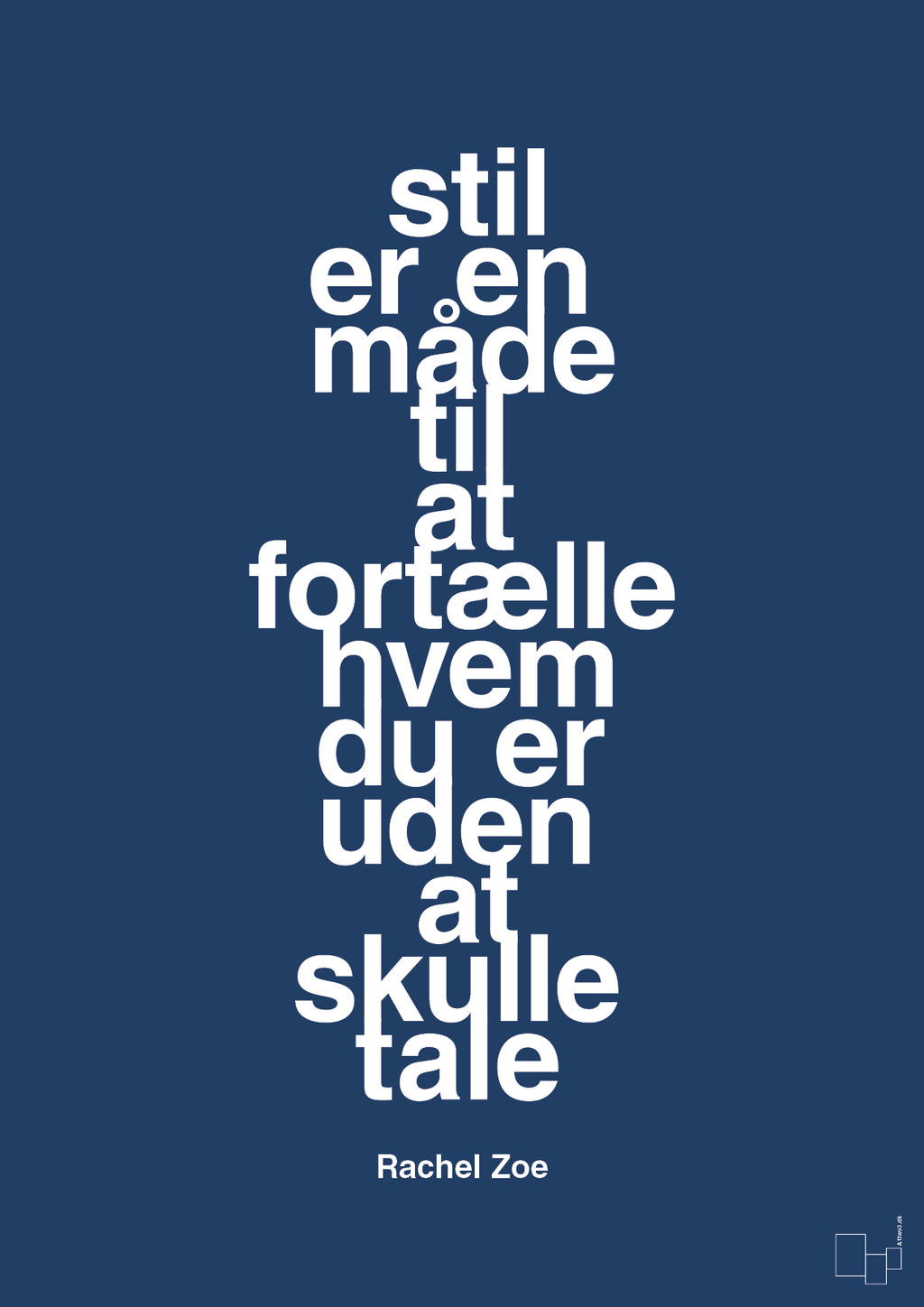 plakat: stil er en måde til at fortælle hvem du er uden at skulle tale - lapis blue-Mode-A1two3