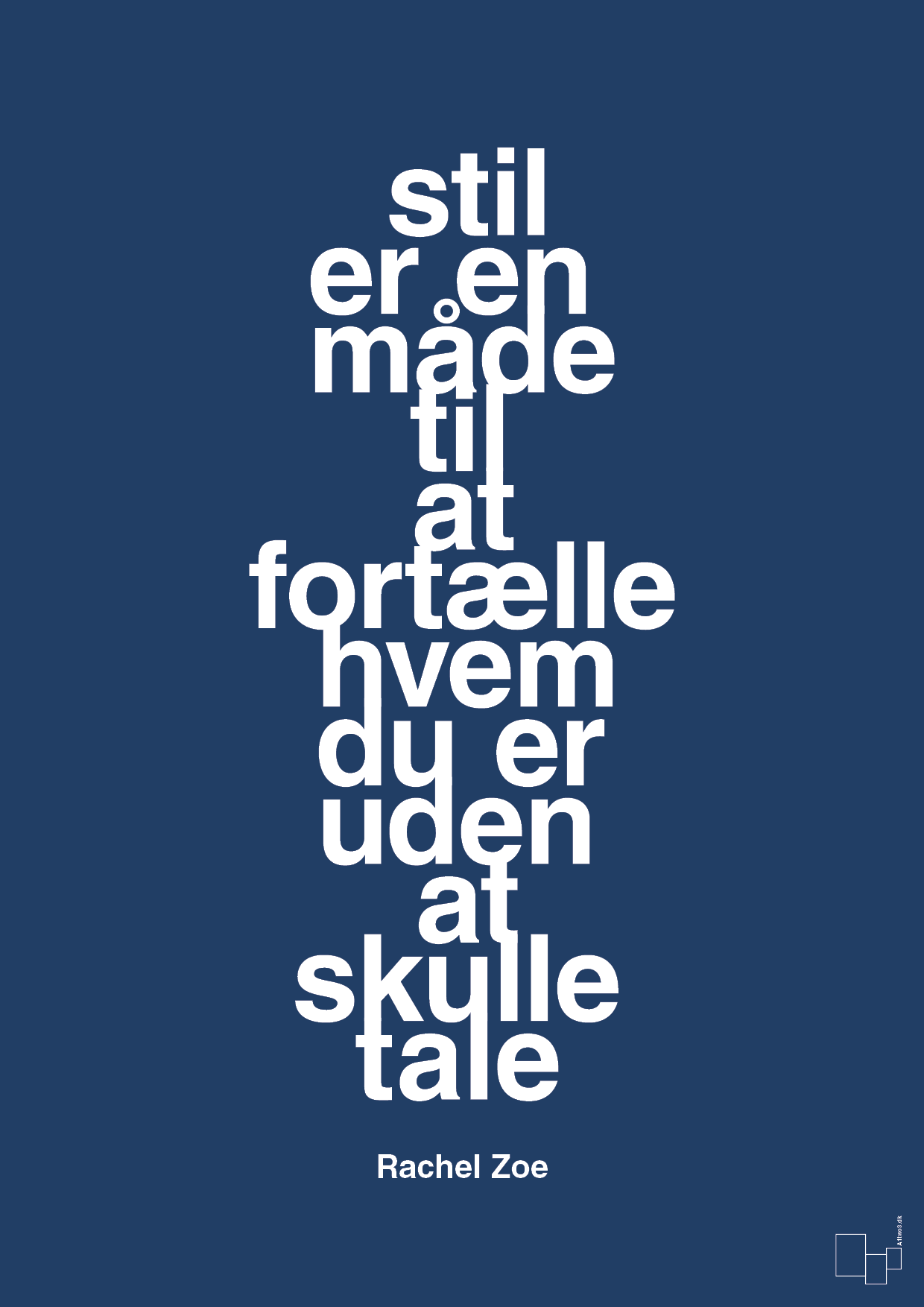 plakat: stil er en måde til at fortælle hvem du er uden at skulle tale - lapis blue-Mode-A1two3