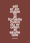 plakat: stil er en måde til at fortælle hvem du er uden at skulle tale - red pepper-Mode-A1two3