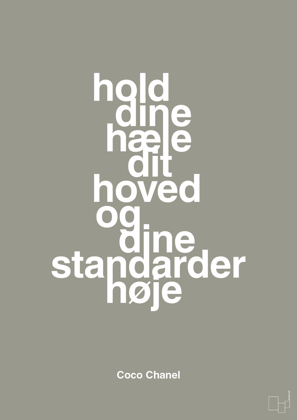 plakat: hold dine hæle dit hoved og dine standarder høje - battleship gray-Mode-A1two3