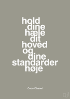plakat: hold dine hæle dit hoved og dine standarder høje - battleship gray-Mode-A1two3