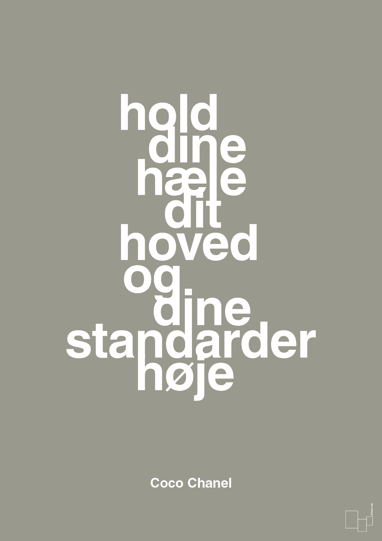 plakat: hold dine hæle dit hoved og dine standarder høje - battleship gray-Mode-A1two3