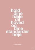 plakat: hold dine hæle dit hoved og dine standarder høje - bubble shell-Mode-A1two3