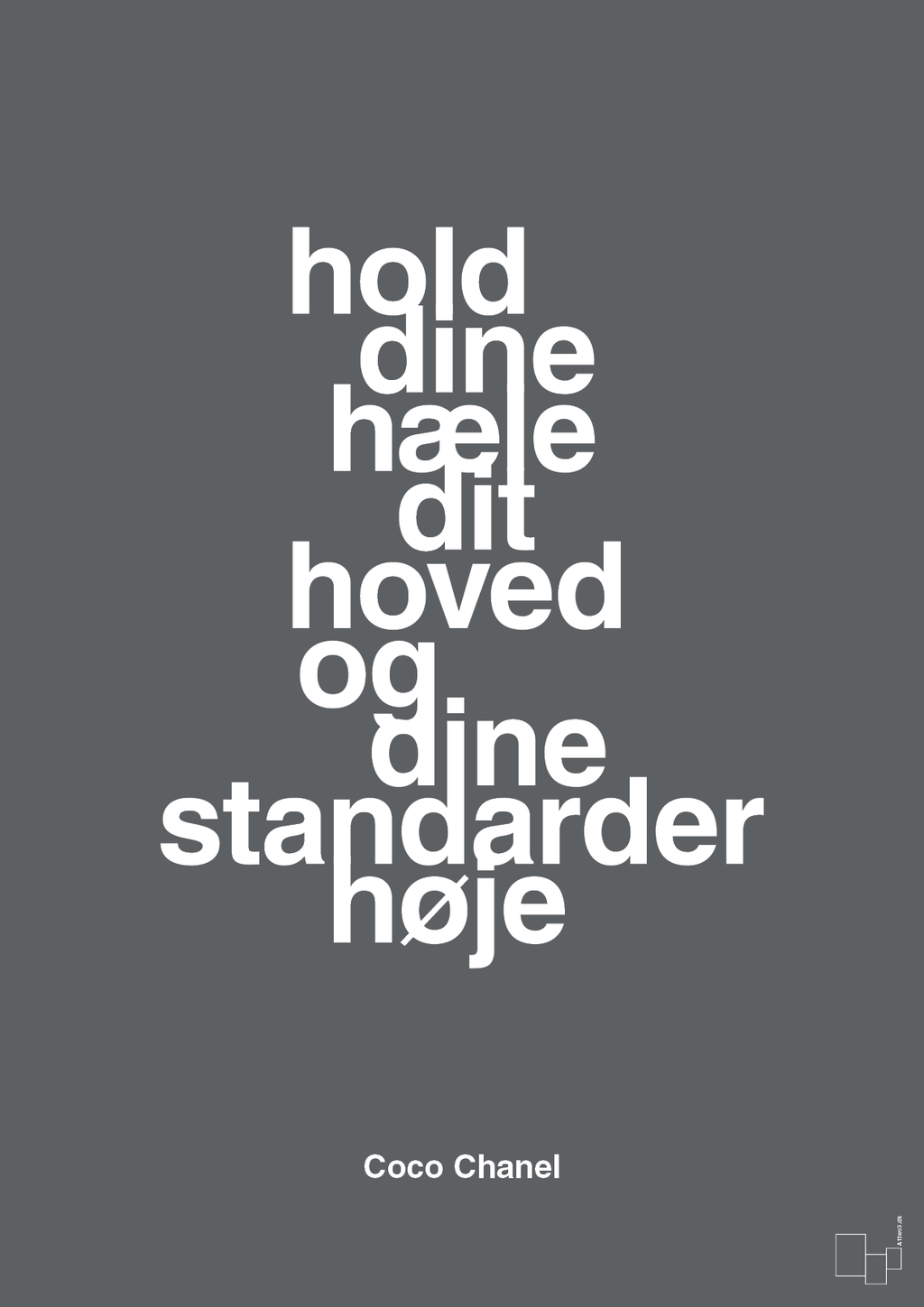 plakat: hold dine hæle dit hoved og dine standarder høje - graphic charcoal-Mode-A1two3