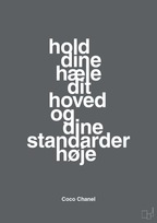 plakat: hold dine hæle dit hoved og dine standarder høje - graphic charcoal-Mode-A1two3