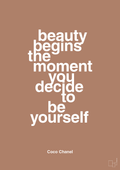 plakat: beauty begins the moment you decide to be yourself - cider spice-Mode-A1two3