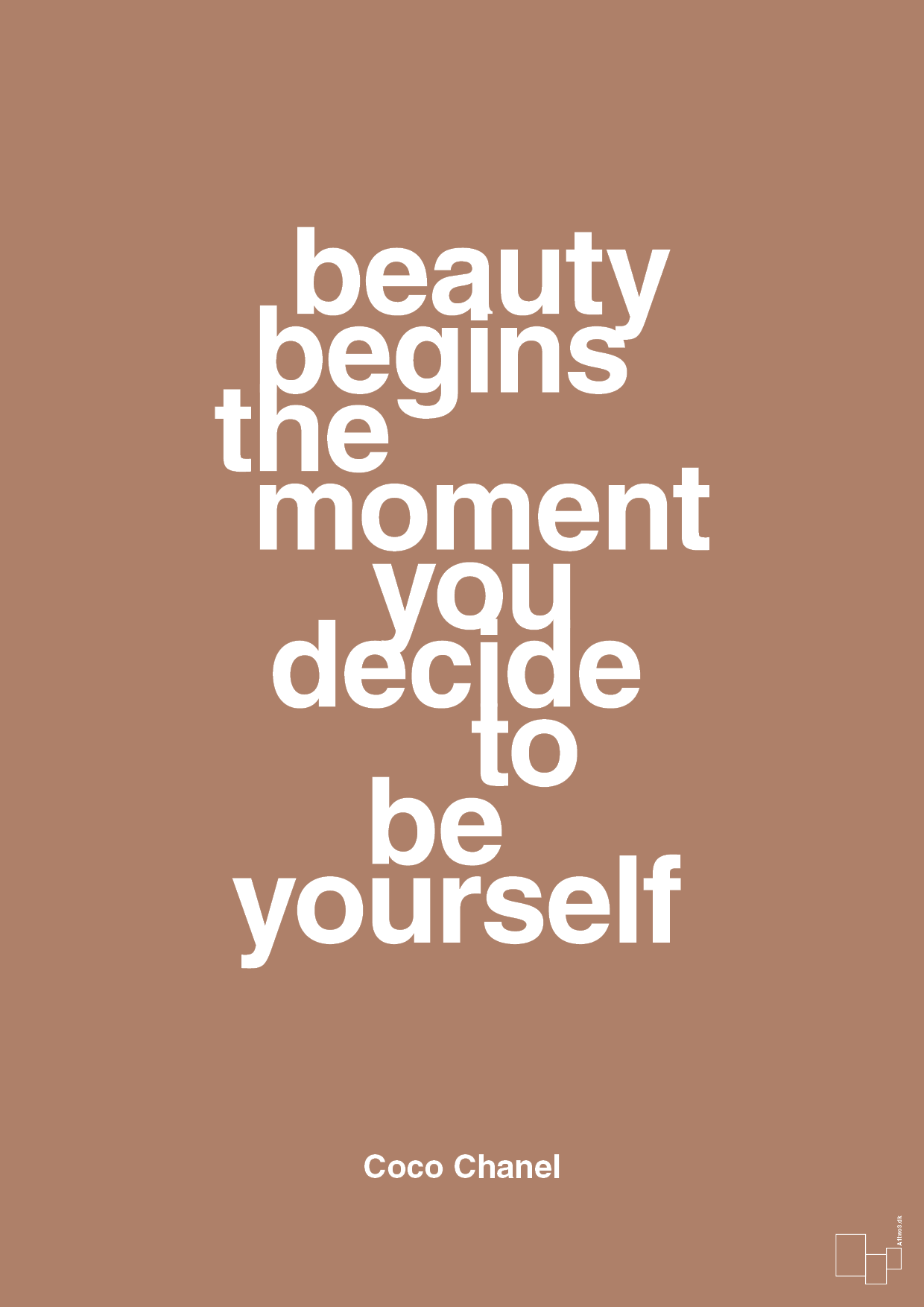 plakat: beauty begins the moment you decide to be yourself - cider spice-Mode-A1two3