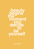 plakat: beauty begins the moment you decide to be yourself - honeycomb-Mode-A1two3