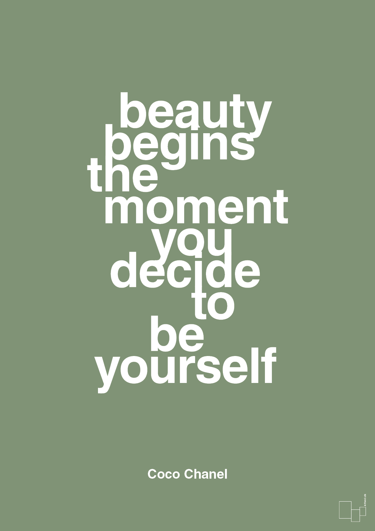 plakat: beauty begins the moment you decide to be yourself - jade-Mode-A1two3