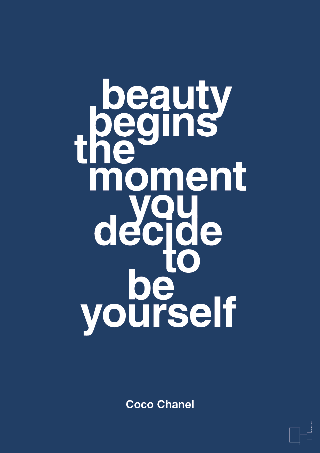 plakat: beauty begins the moment you decide to be yourself - lapis blue-Mode-A1two3