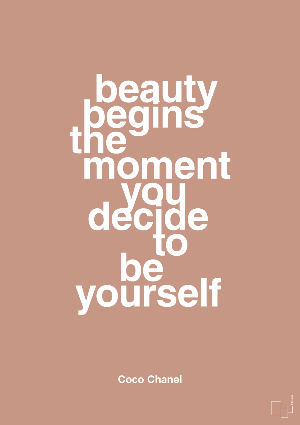 plakat: beauty begins the moment you decide to be yourself - powder-Mode-A1two3