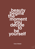 plakat: beauty begins the moment you decide to be yourself - red pepper-Mode-A1two3