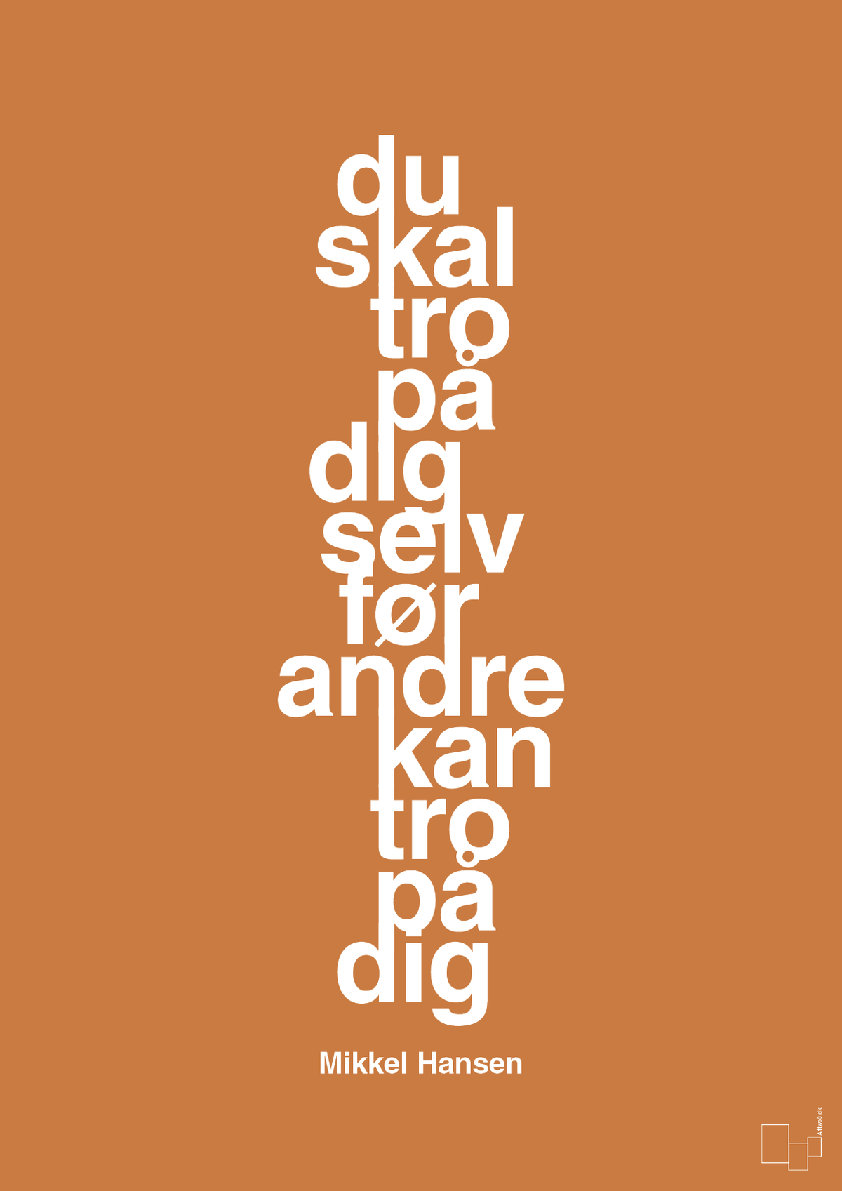 plakat: du skal tro på dig selv før andre kan tro på dig - rumba orange-Håndbold-A1two3