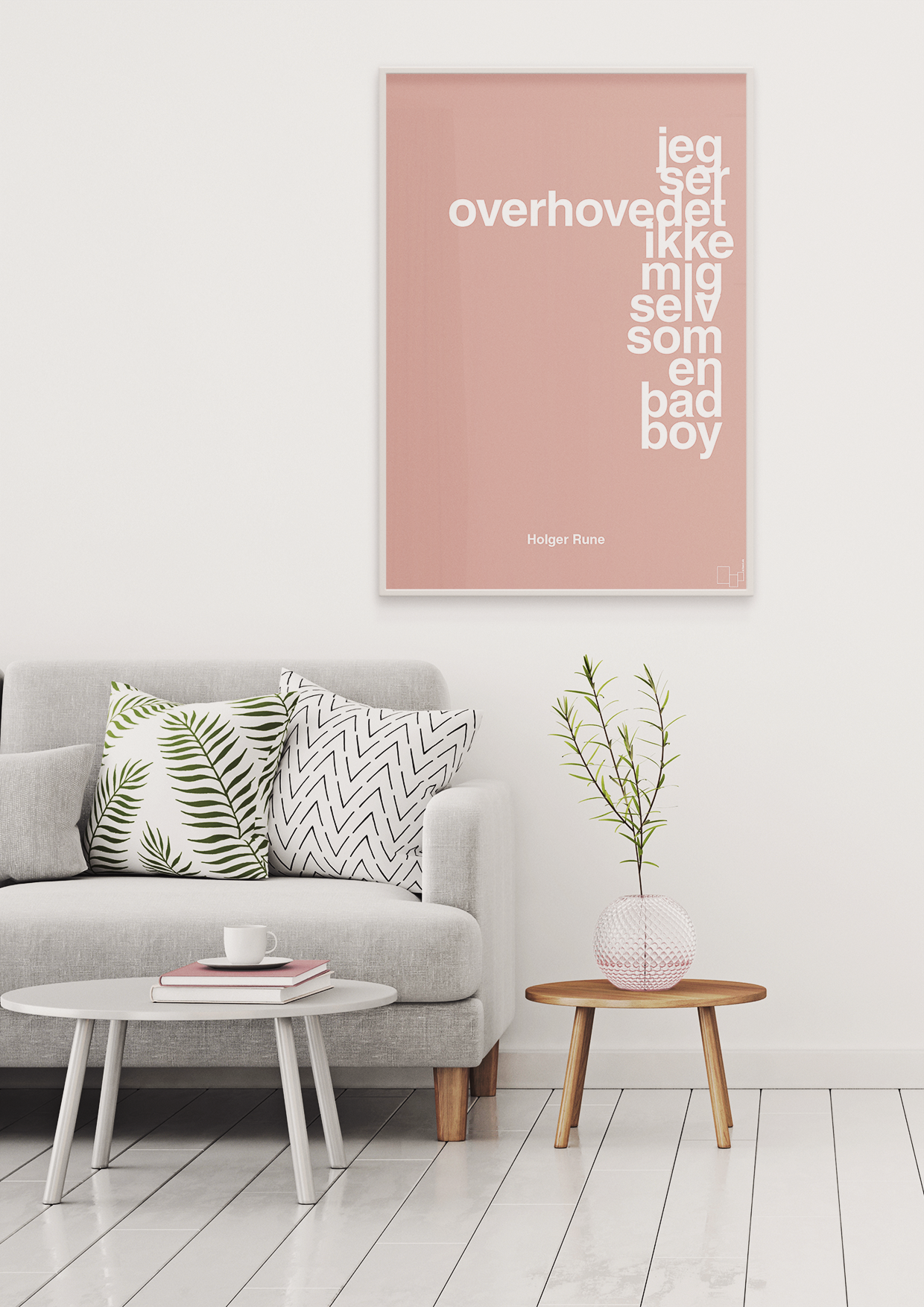 plakat: jeg ser overhovedet ikke mig selv som en bad boy - graphic charcoal-Tennis-A1two3