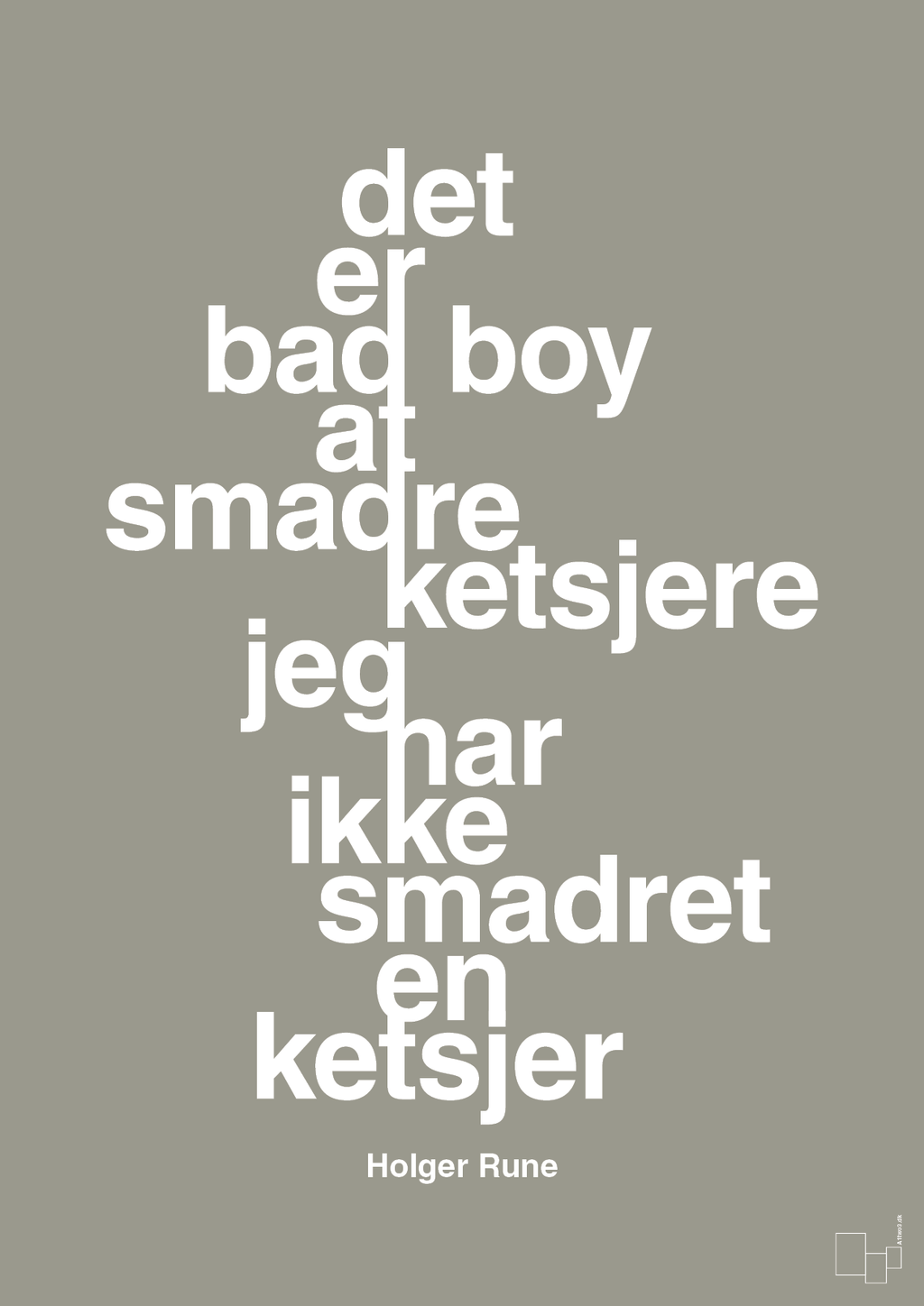 plakat: det er bad boy at smadre ketsjere og jeg har ikke smadret en ketsjer - battleship gray-Tennis-A1two3