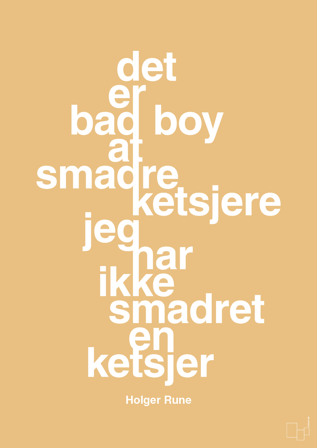 plakat: det er bad boy at smadre ketsjere og jeg har ikke smadret en ketsjer - charismatic-Tennis-A1two3