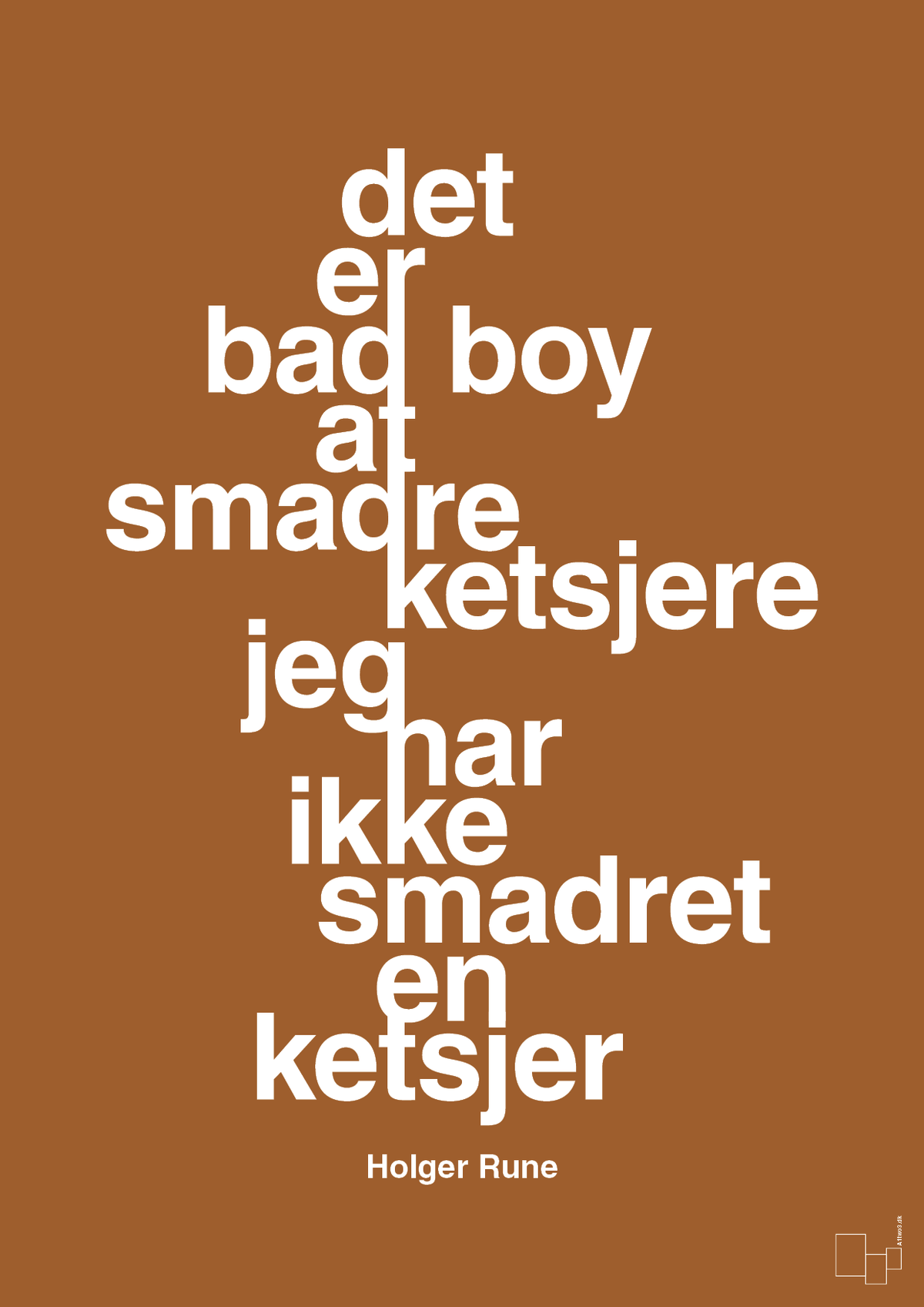 plakat: det er bad boy at smadre ketsjere og jeg har ikke smadret en ketsjer - cognac-Tennis-A1two3