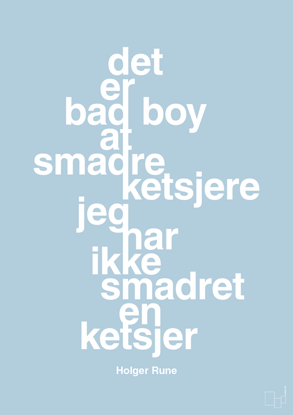 plakat: det er bad boy at smadre ketsjere og jeg har ikke smadret en ketsjer - heavenly blue-Tennis-A1two3