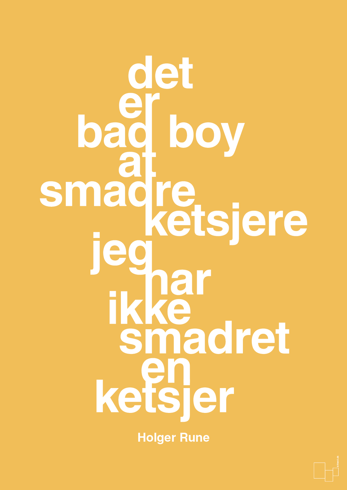 plakat: det er bad boy at smadre ketsjere og jeg har ikke smadret en ketsjer - honeycomb-Tennis-A1two3