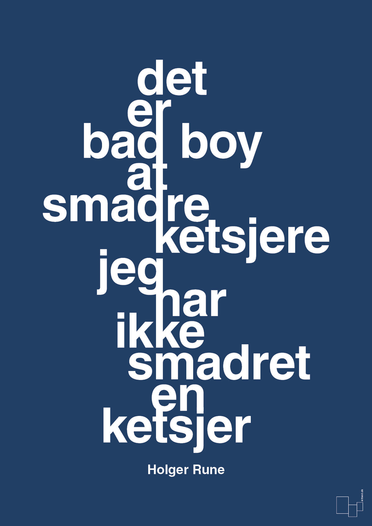 plakat: det er bad boy at smadre ketsjere og jeg har ikke smadret en ketsjer - lapis blue-Tennis-A1two3