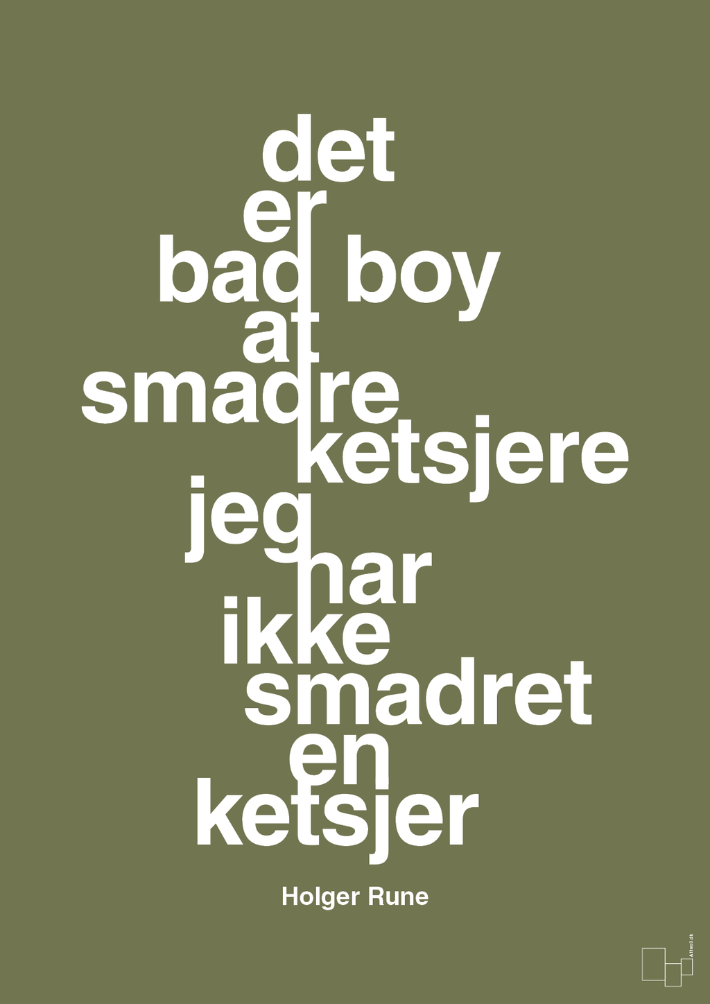 plakat: det er bad boy at smadre ketsjere og jeg har ikke smadret en ketsjer - secret meadow-Tennis-A1two3