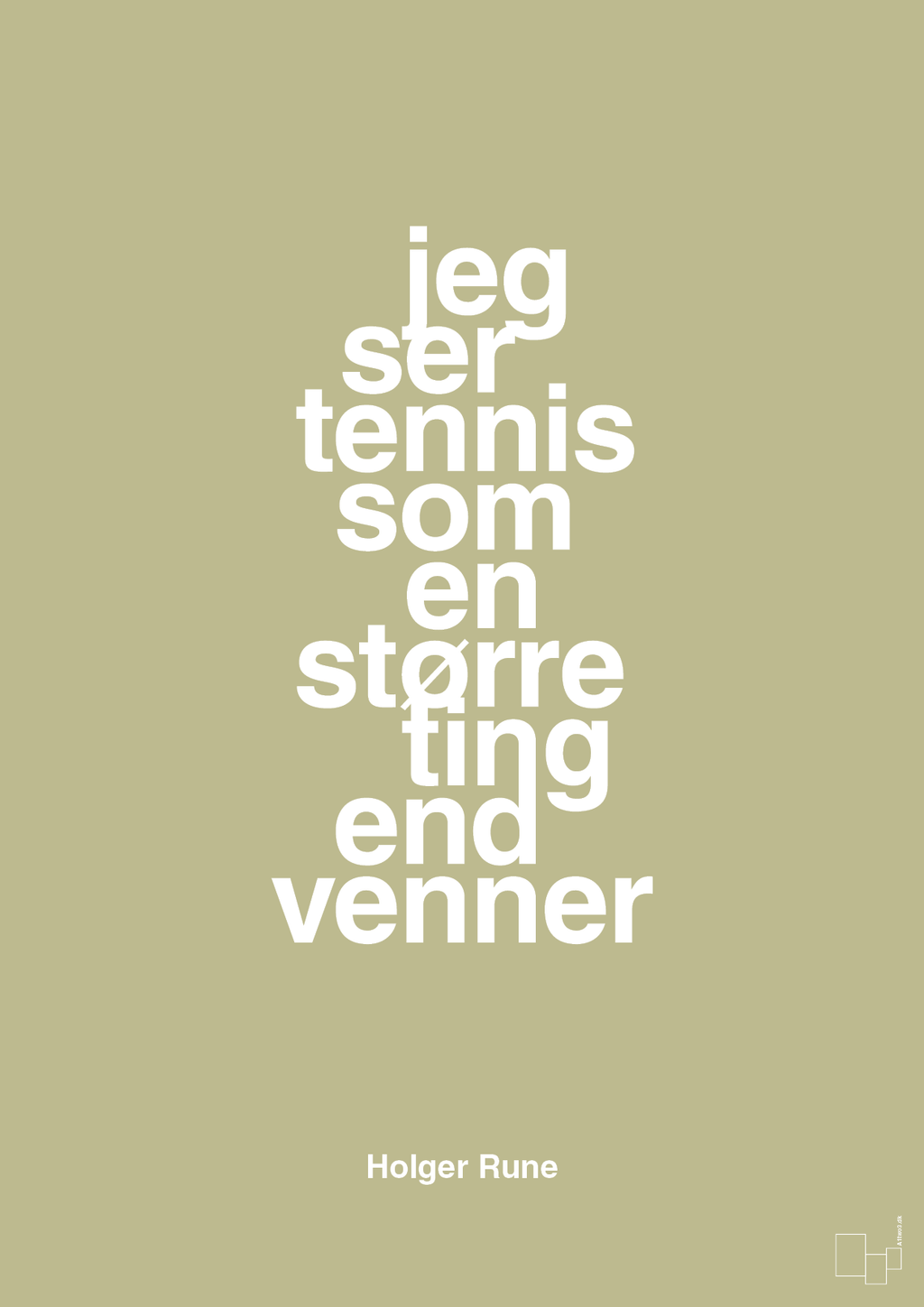 plakat: jeg ser tennis som en større ting end venner - back to nature-Tennis-A1two3