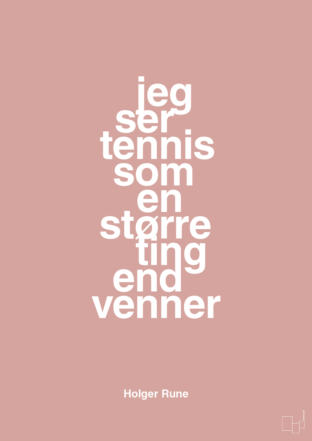 plakat: jeg ser tennis som en større ting end venner - bubble shell-Tennis-A1two3